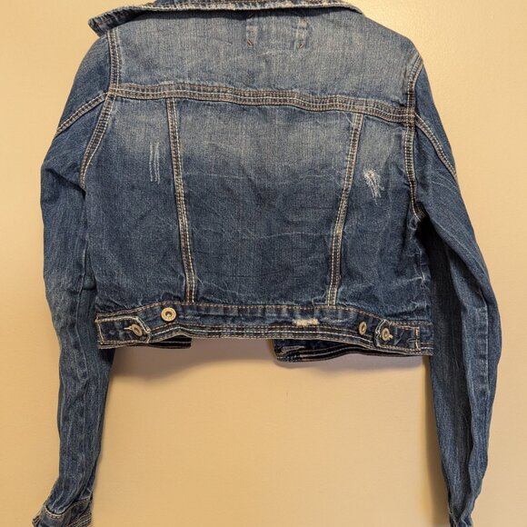 Rue 21 Women's Distressed Denim Jacket, Large - Picture 3 of 4